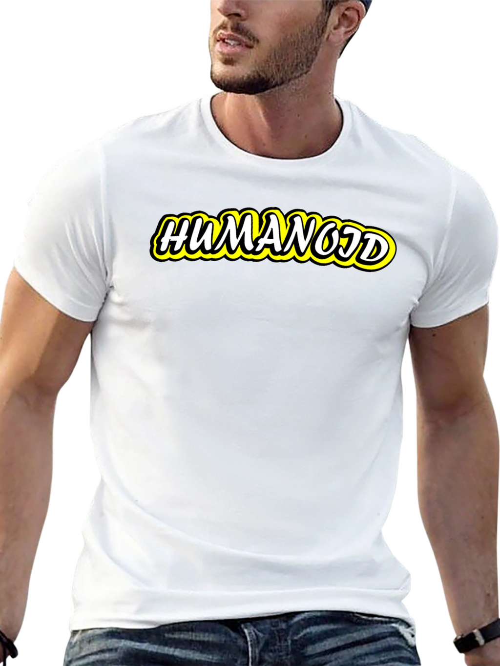 Humanoid Graphic Tee - Cool Black Cotton T-Shirt