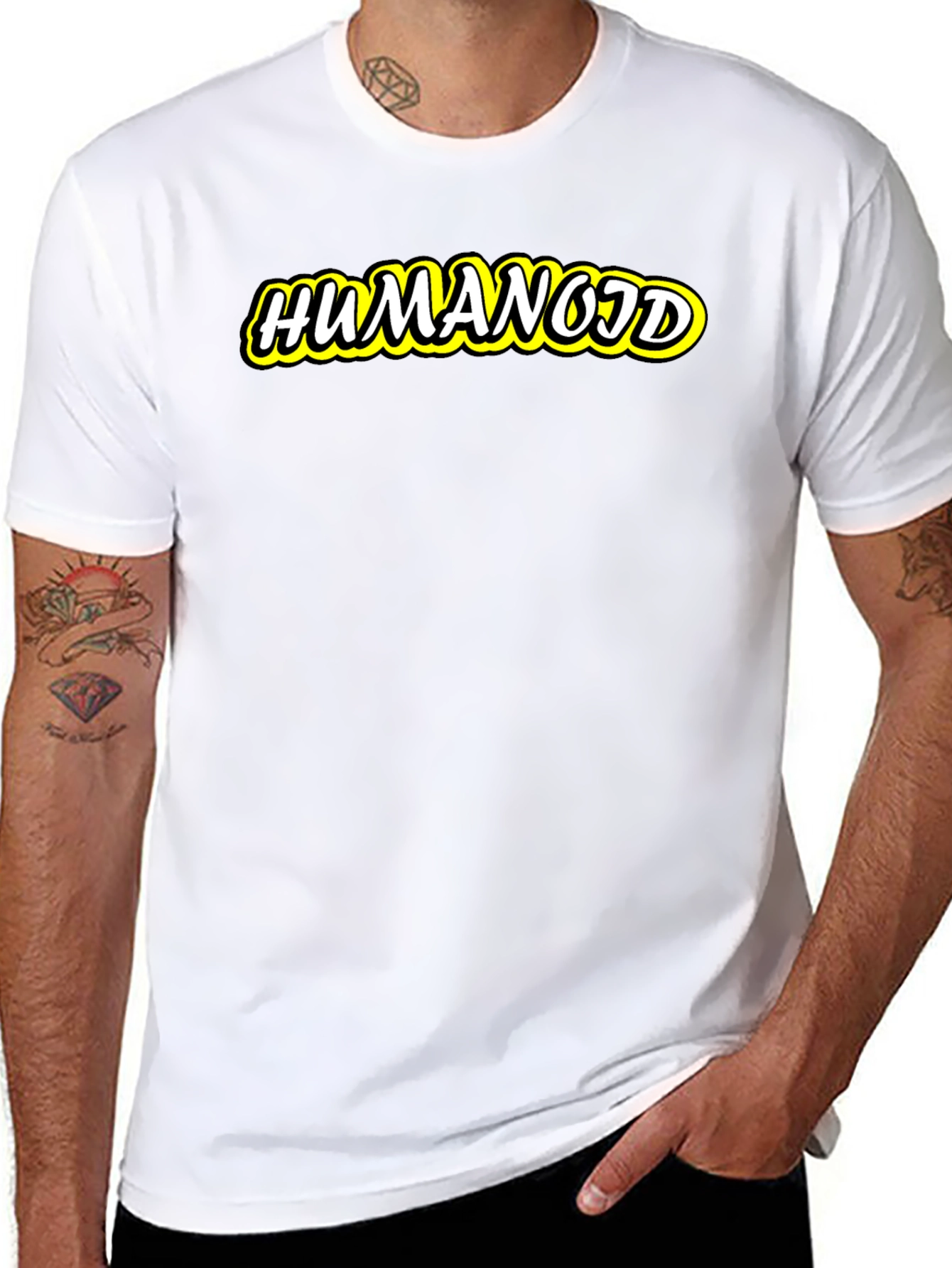 Humanoid Graphic Tee - Cool Black Cotton T-Shirt