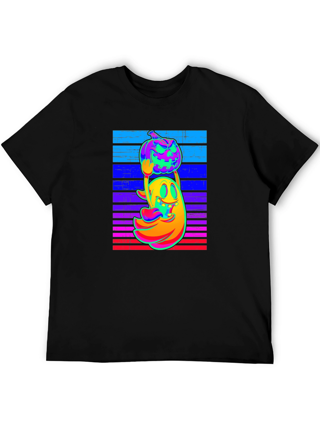 Neon Ghost & Pumpkin Graphic Tee