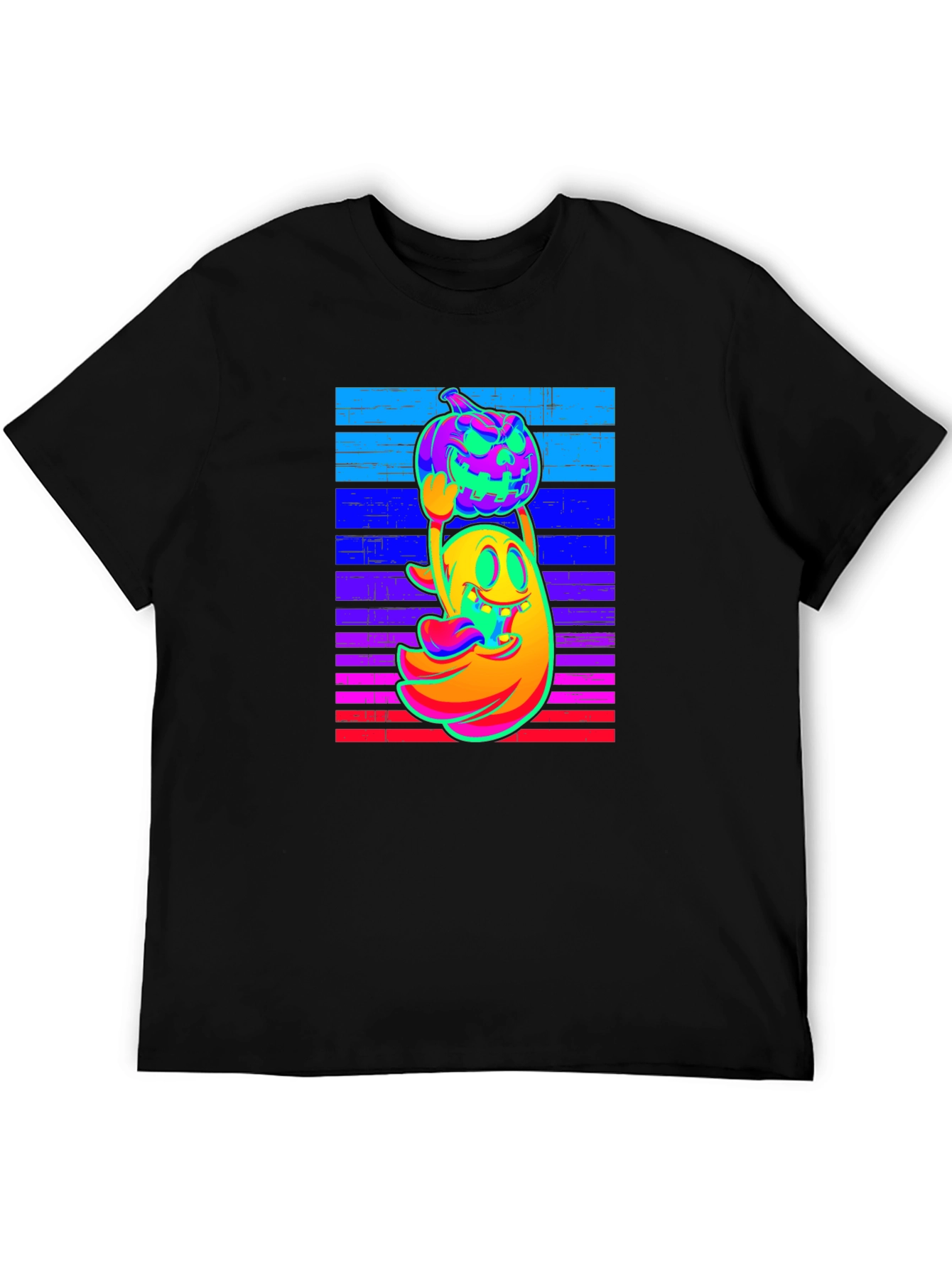 Neon Ghost & Pumpkin Graphic Tee