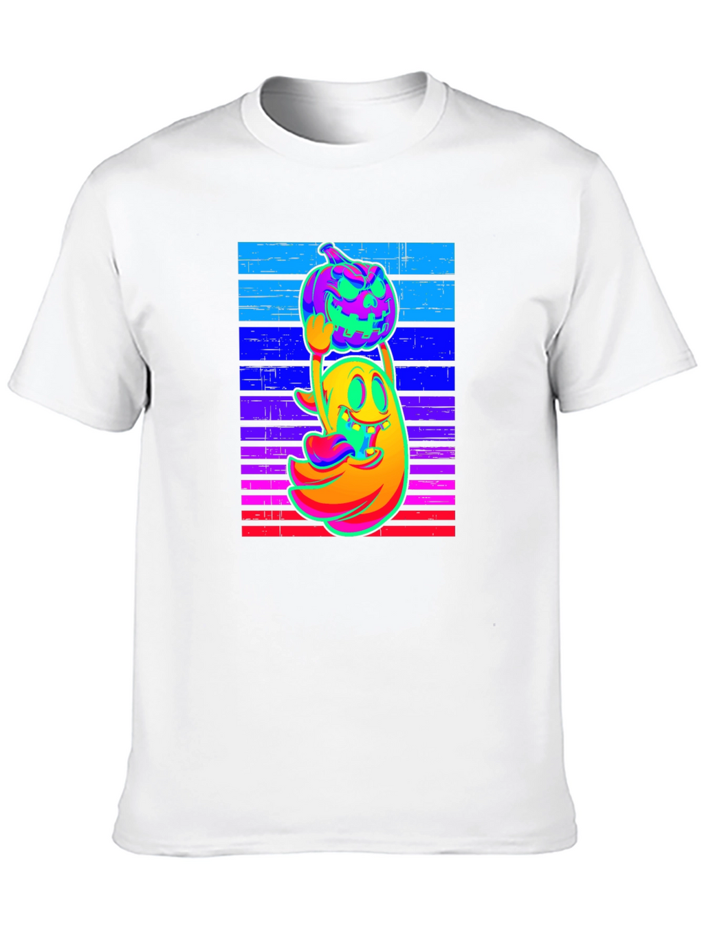 Neon Ghost & Pumpkin Graphic Tee