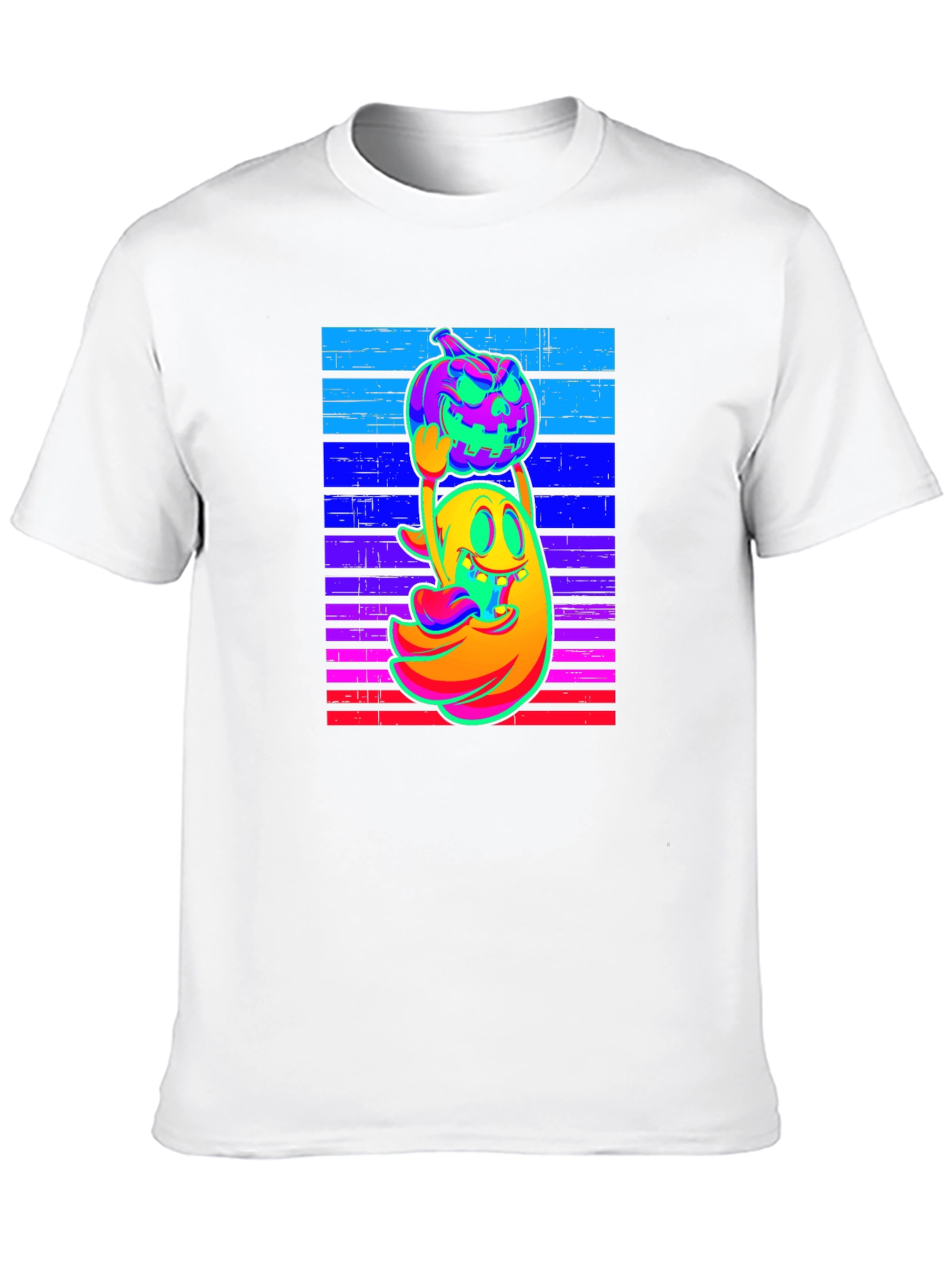 Neon Ghost & Pumpkin Graphic Tee
