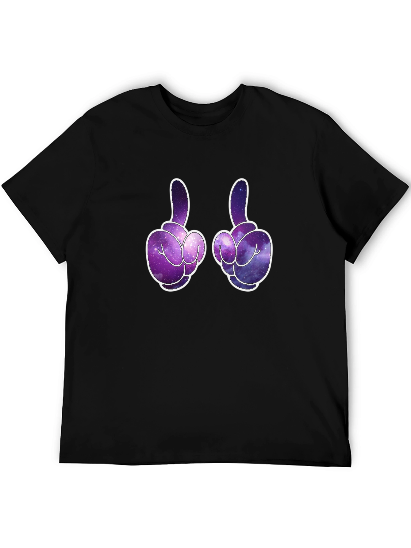 Galaxy Fingers Graphic T-Shirt - Black