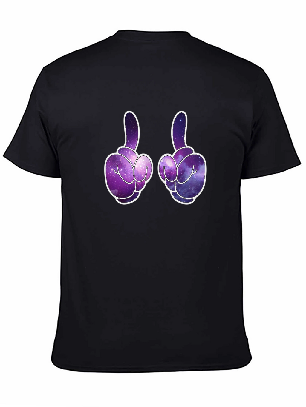 Galaxy Fingers Graphic T-Shirt - Black