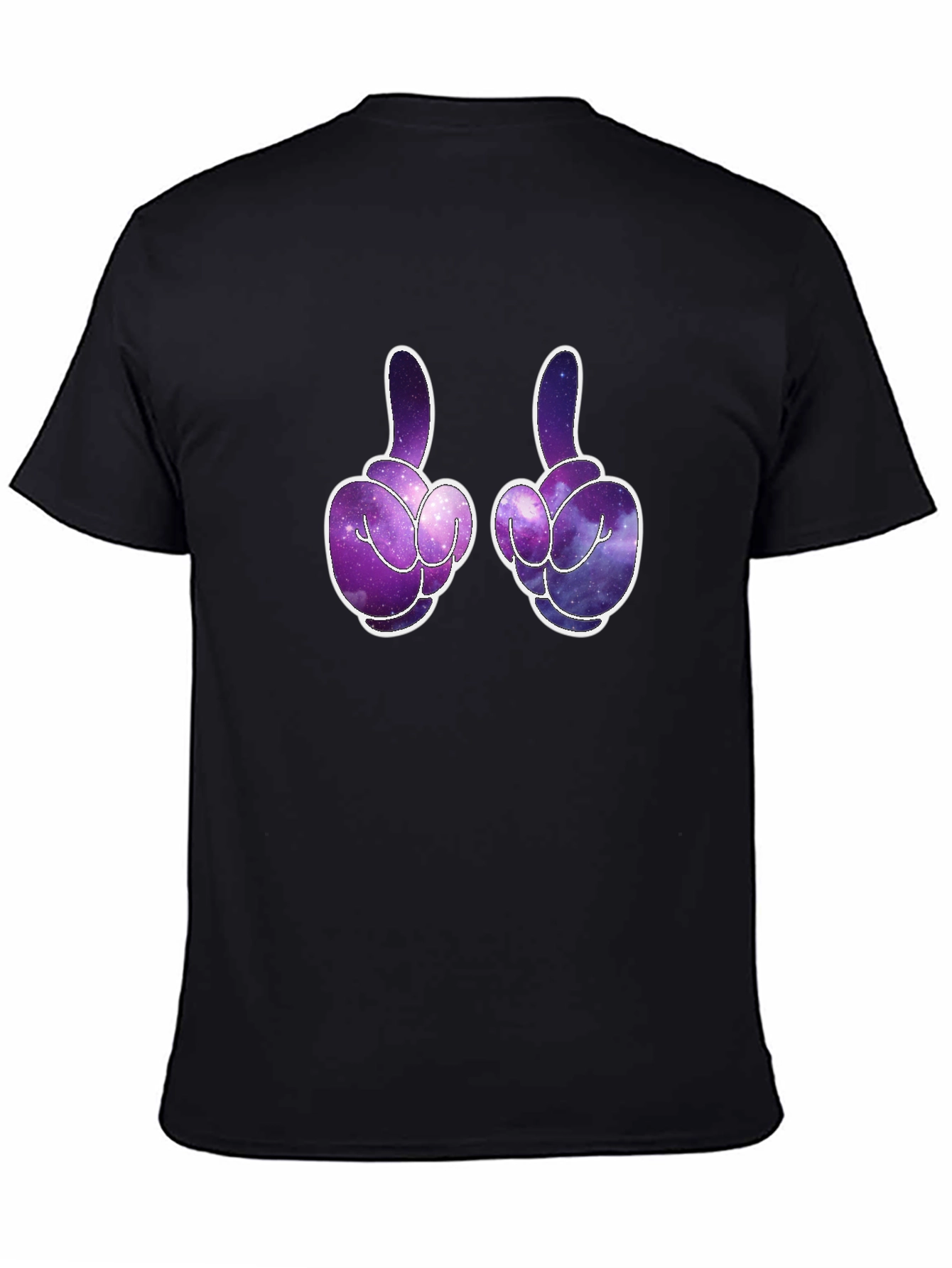 Galaxy Fingers Graphic T-Shirt - Black