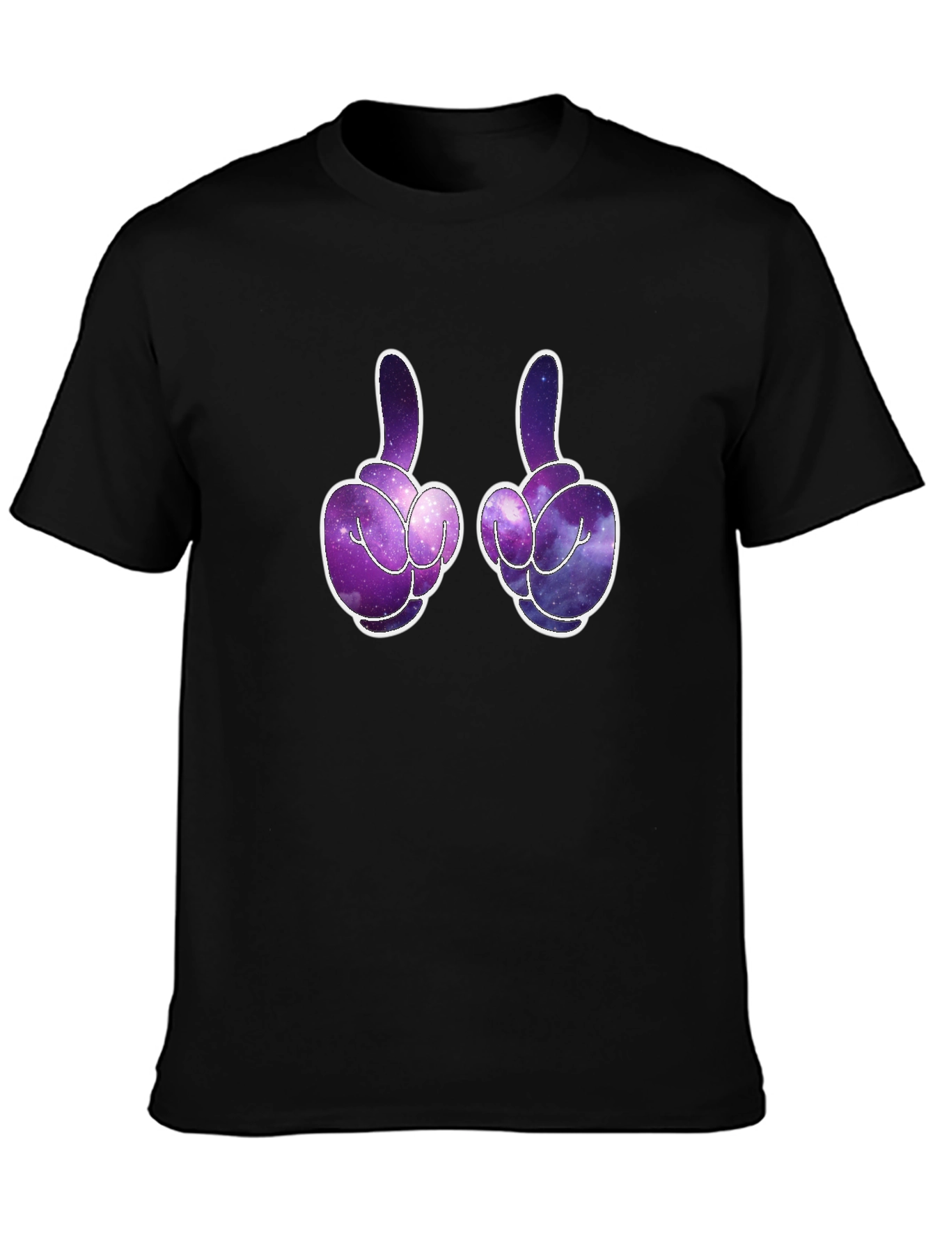 Galaxy Fingers Graphic T-Shirt - Black