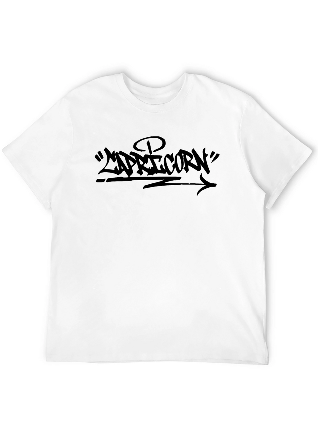 Capricorn Graffiti Style Black T-Shirt