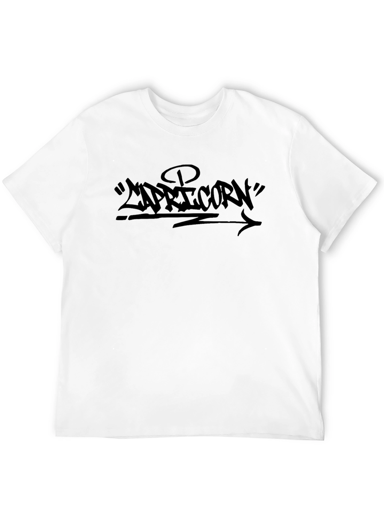Capricorn Graffiti Style Black T-Shirt