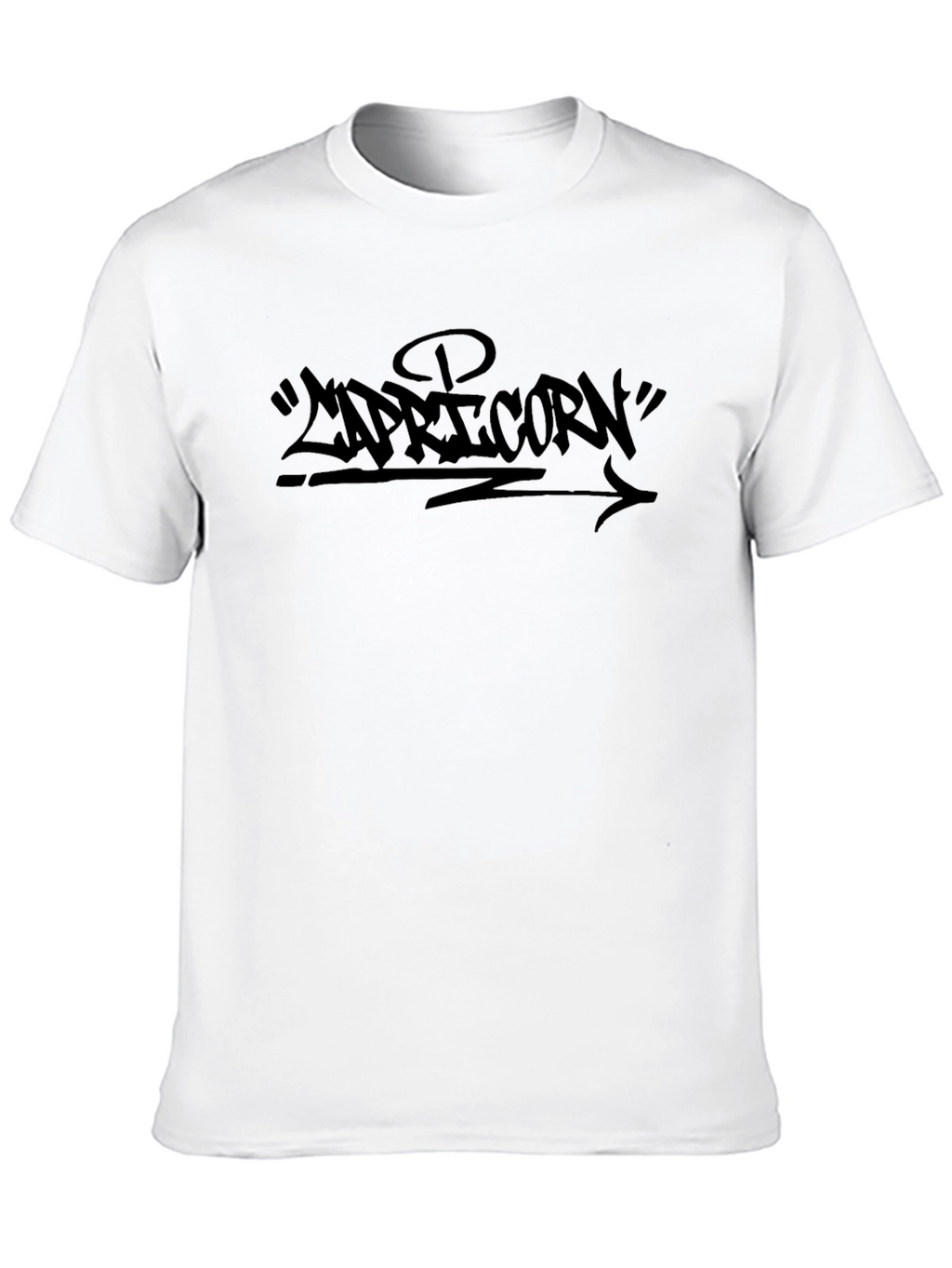 Capricorn Graffiti Style Black T-Shirt