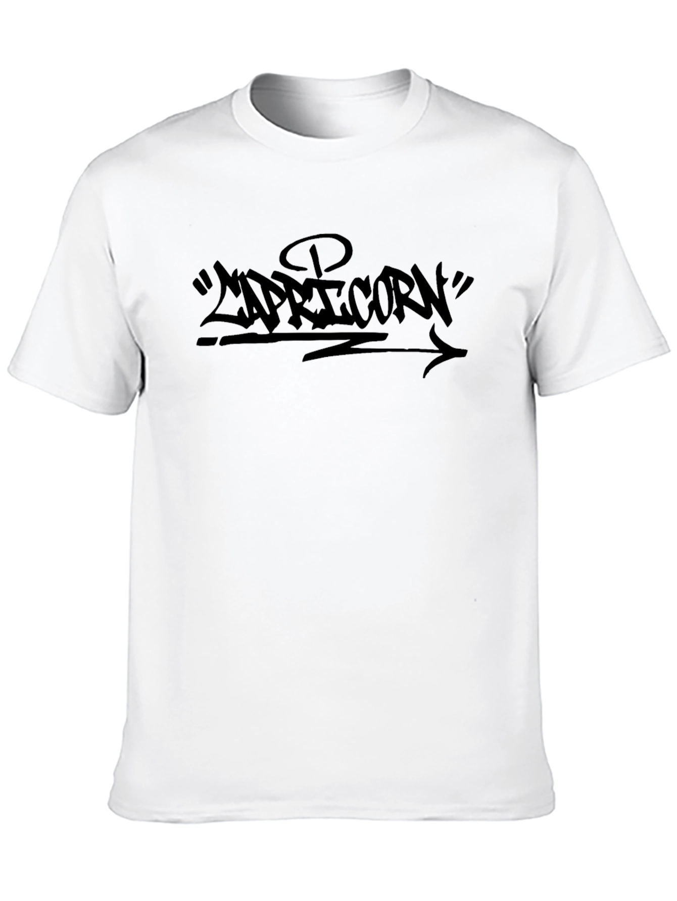 Capricorn Graffiti Style Black T-Shirt