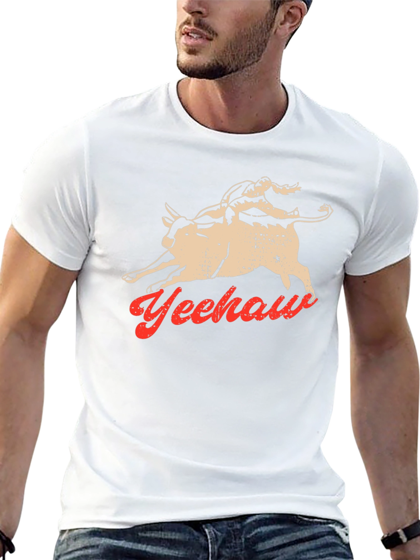 Yeehaw Bull Rider Graphic Tee - Black