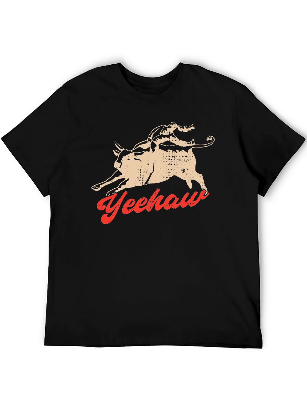 Yeehaw Bull Rider Graphic Tee - Black