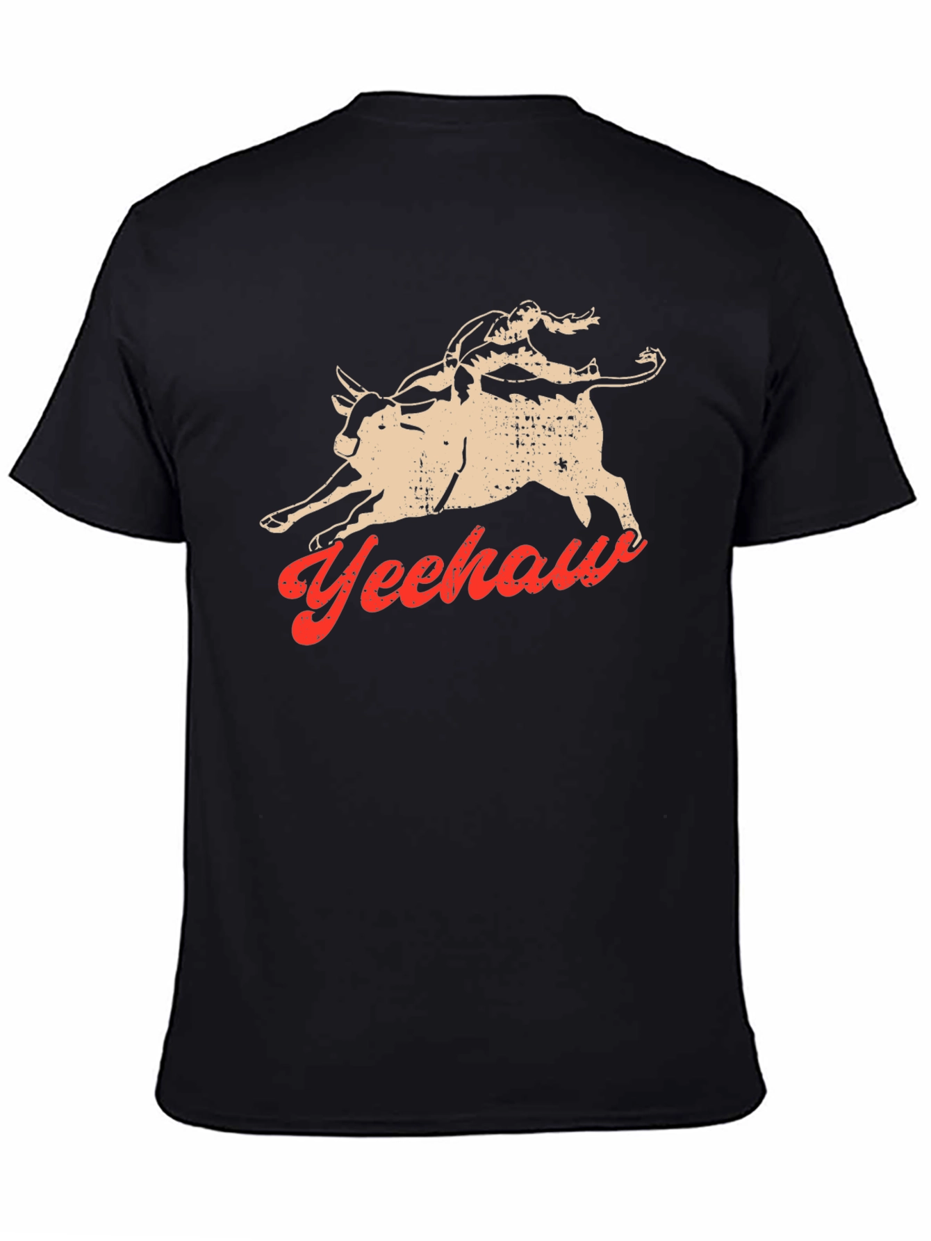 Yeehaw Bull Rider Graphic Tee - Black