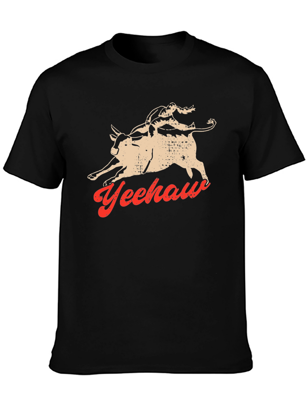 Yeehaw Bull Rider Graphic Tee - Black