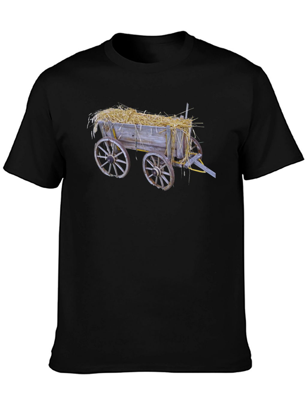 Hay Cart Graphic Tee - Black Cotton T-Shirt