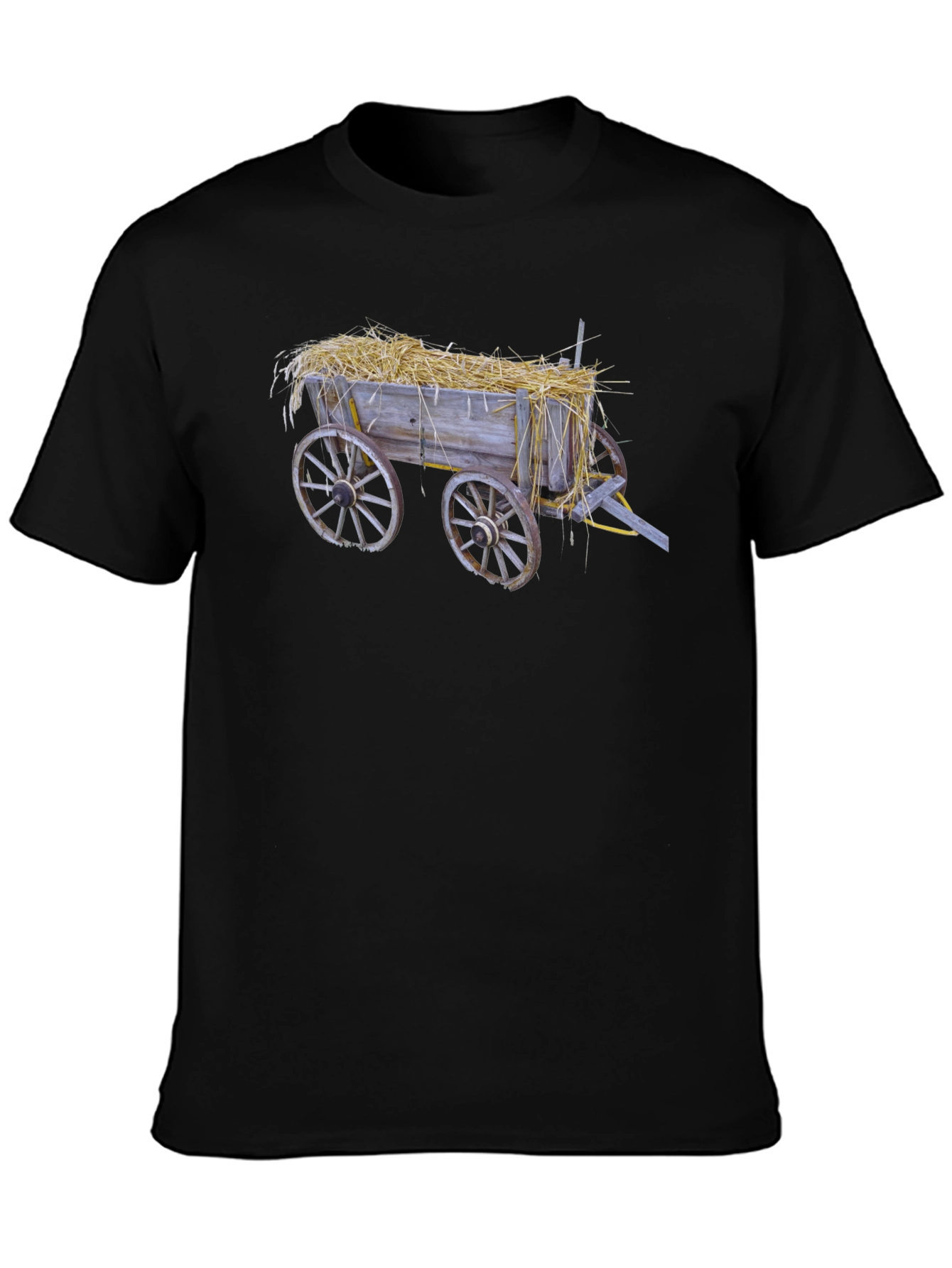 Hay Cart Graphic Tee - Black Cotton T-Shirt