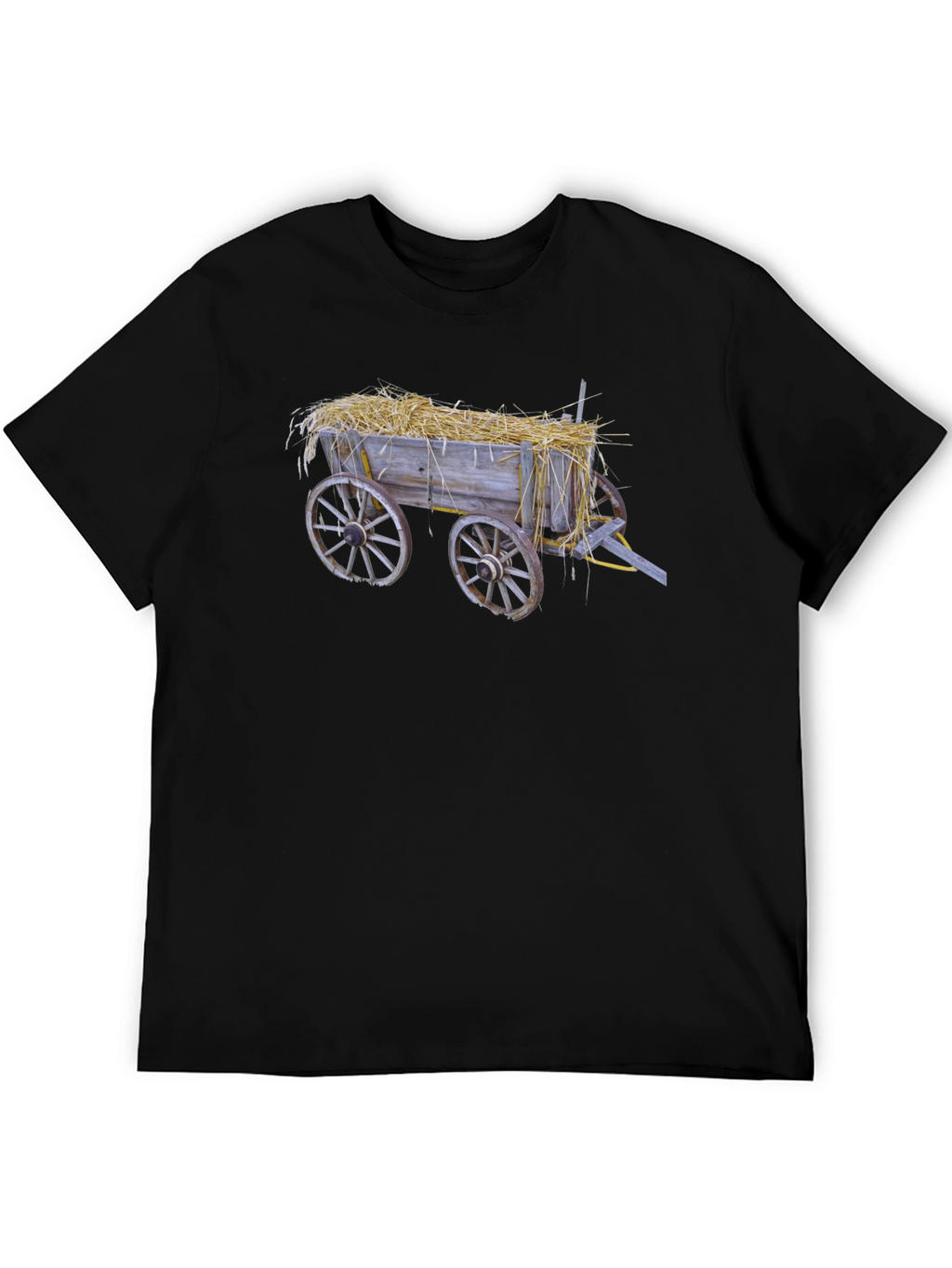 Hay Cart Graphic Tee - Black Cotton T-Shirt