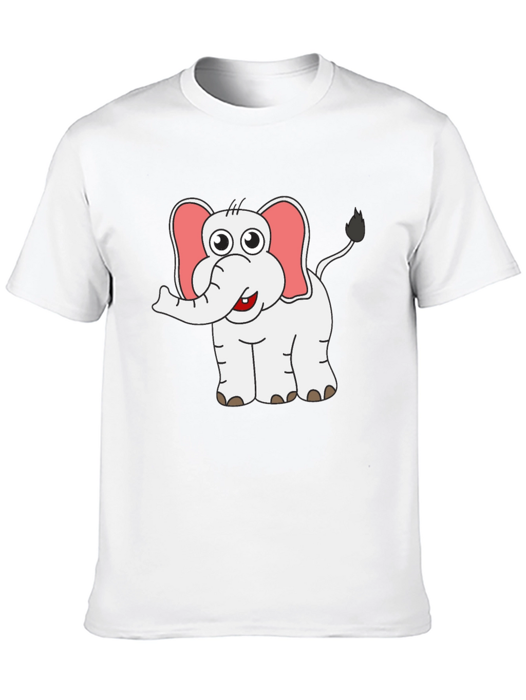 Cute Elephant Graphic Tee - Black Cotton Shirt