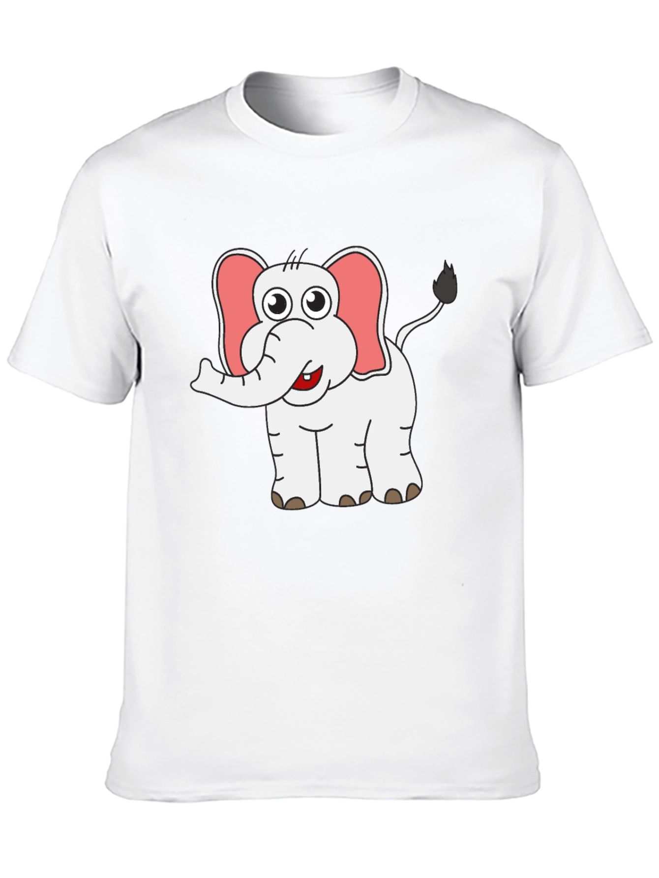 Cute Elephant Graphic Tee - Black Cotton Shirt