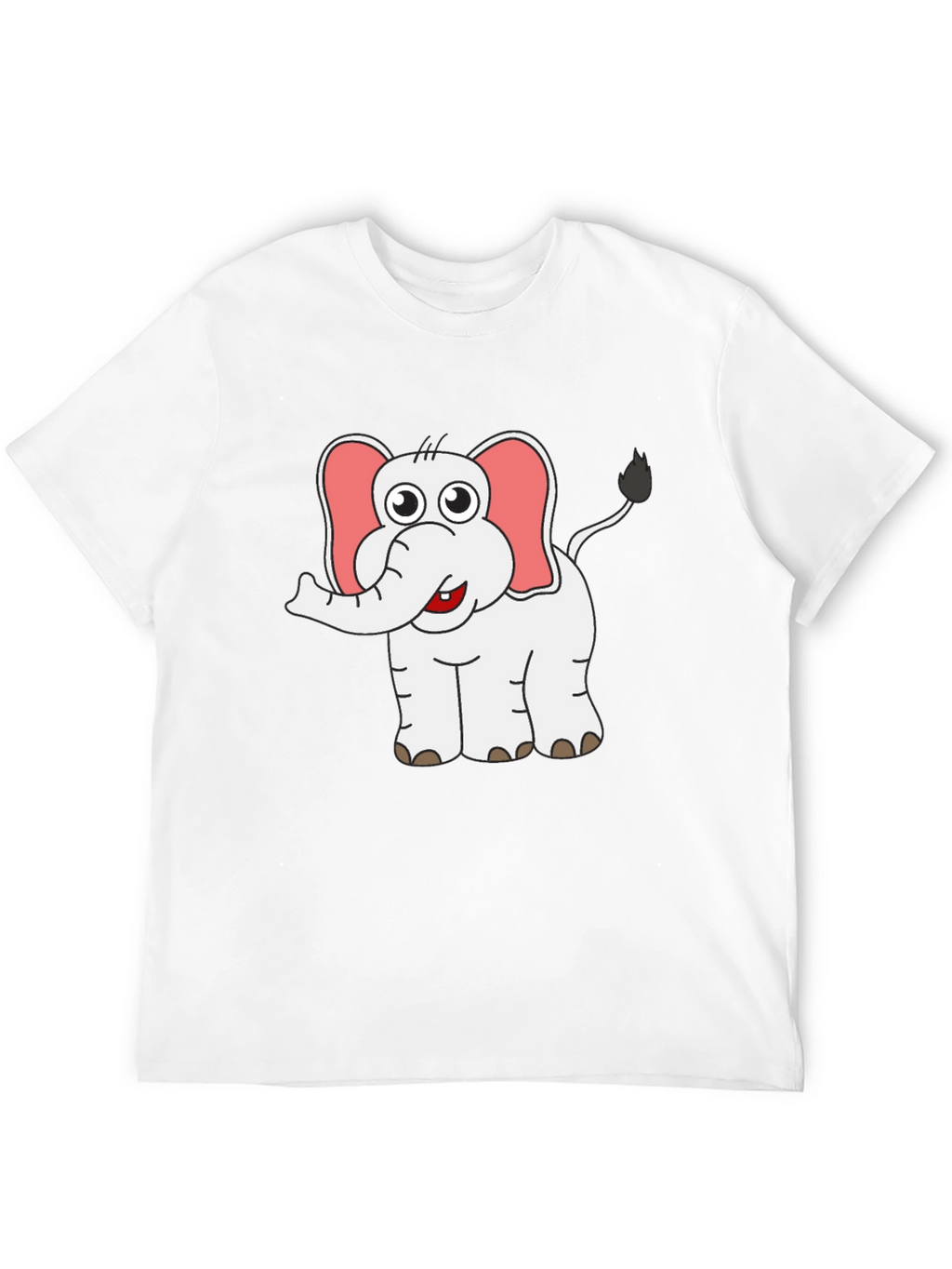 Cute Elephant Graphic Tee - Black Cotton Shirt