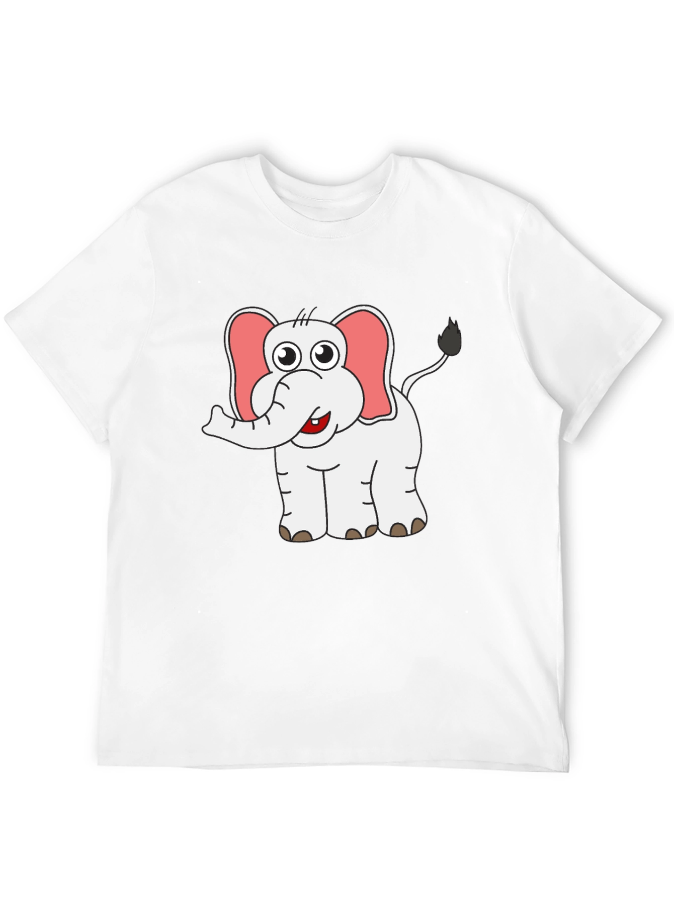 Cute Elephant Graphic Tee - Black Cotton Shirt