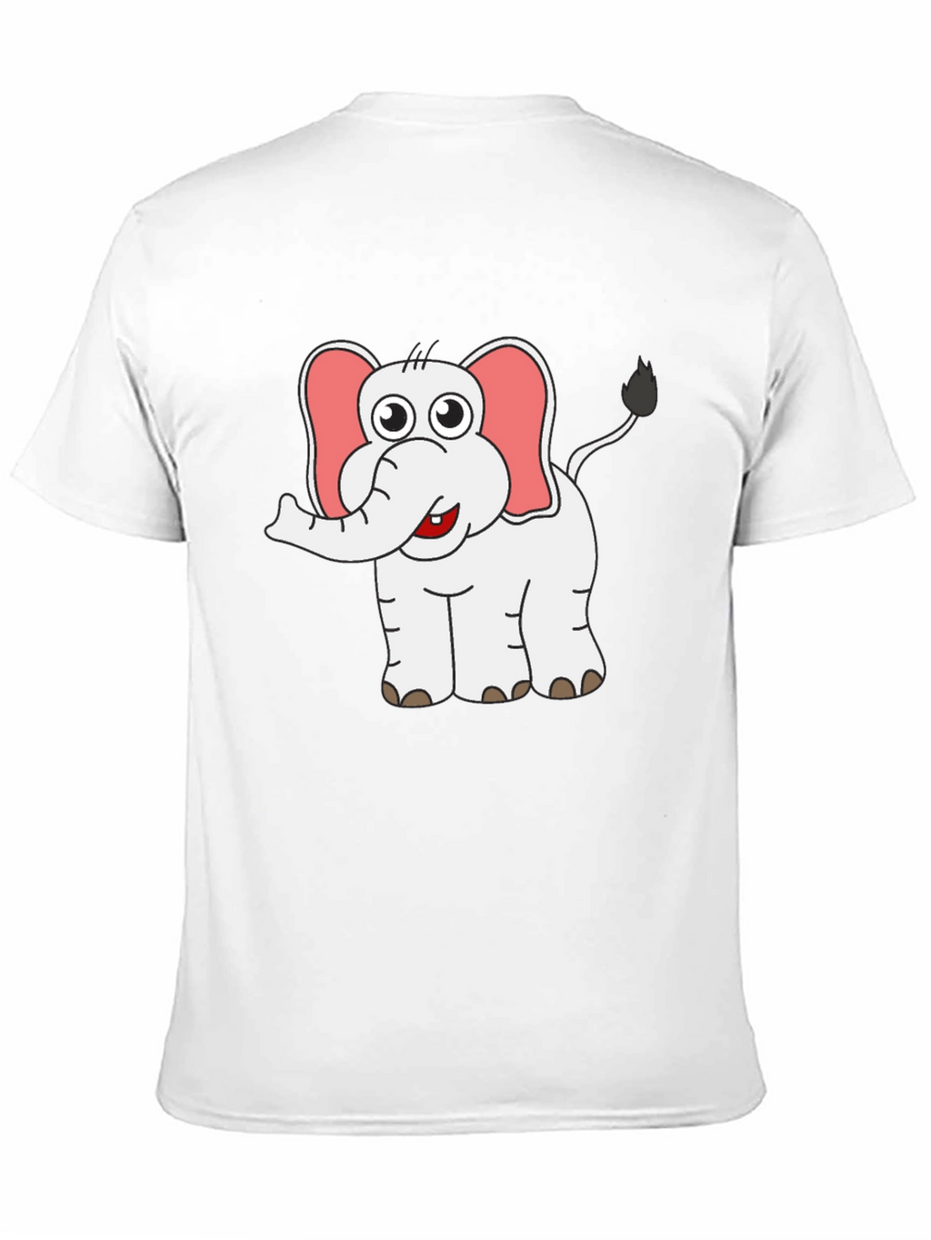 Cute Elephant Graphic Tee - Black Cotton Shirt