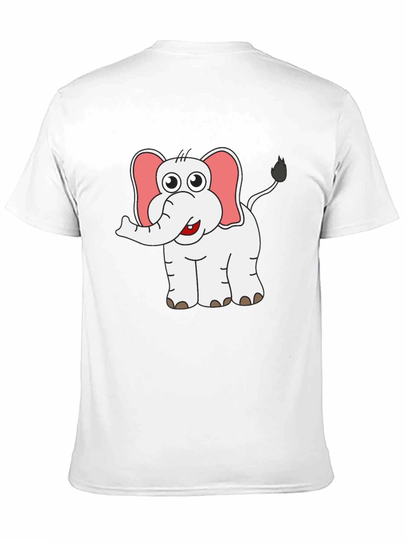 Cute Elephant Graphic Tee - Black Cotton Shirt