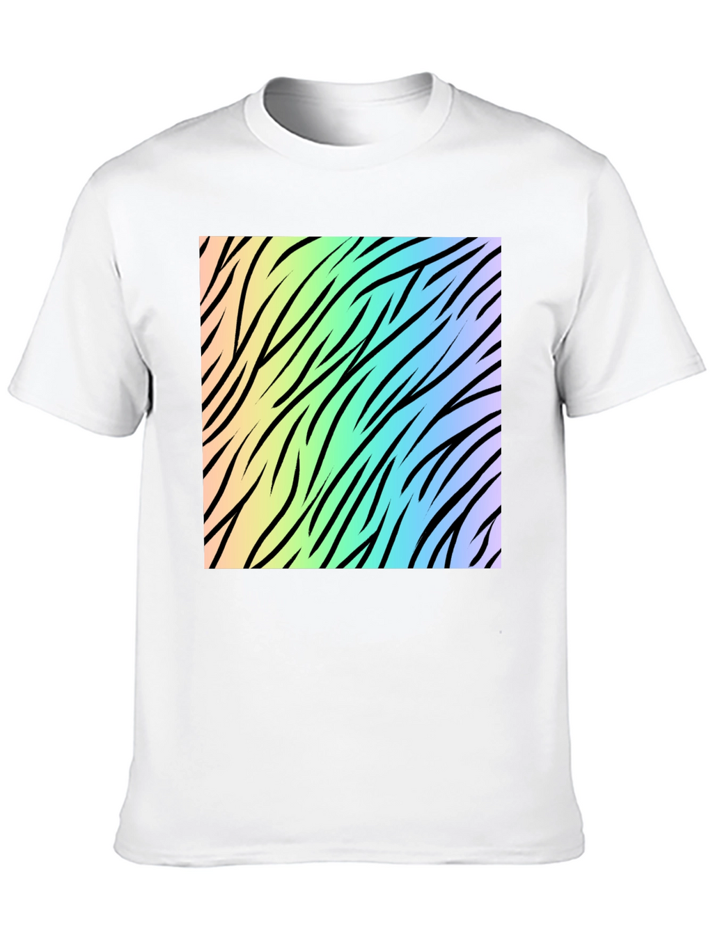 Rainbow Zebra Print Tee - Cool Graphic T-Shirt
