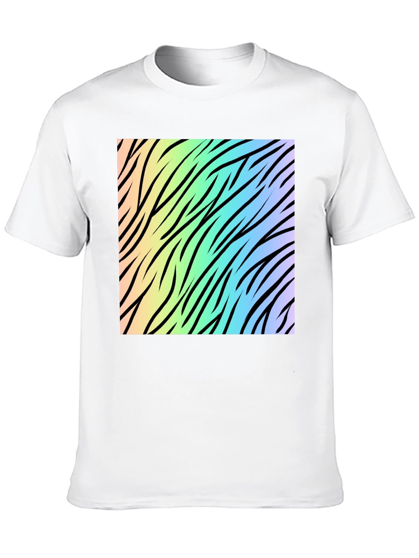 Rainbow Zebra Print Tee - Cool Graphic T-Shirt
