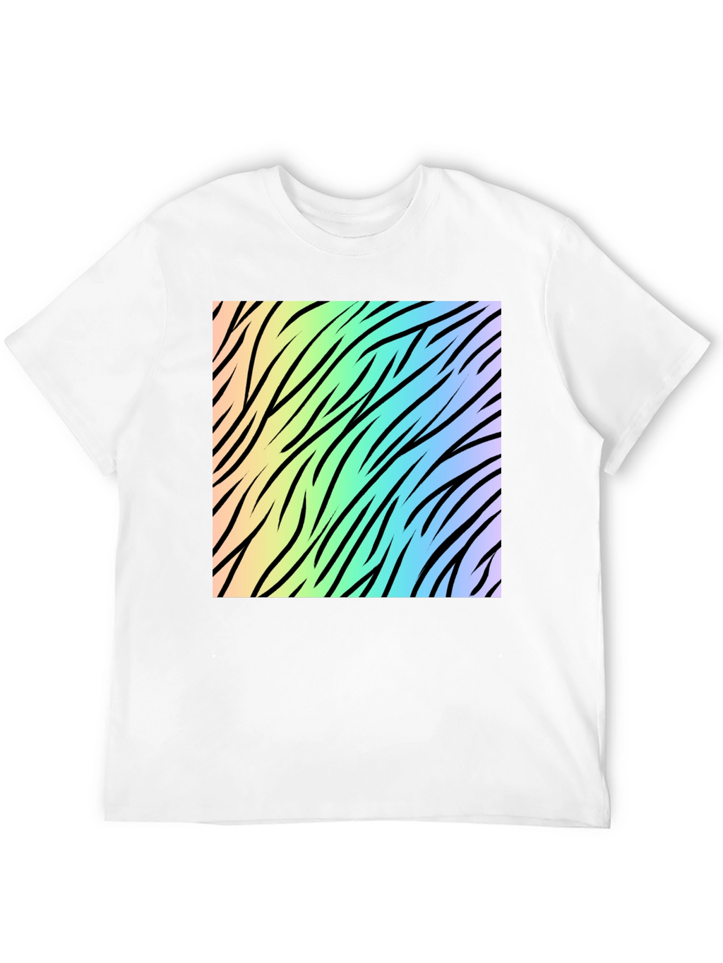 Rainbow Zebra Print Tee - Cool Graphic T-Shirt