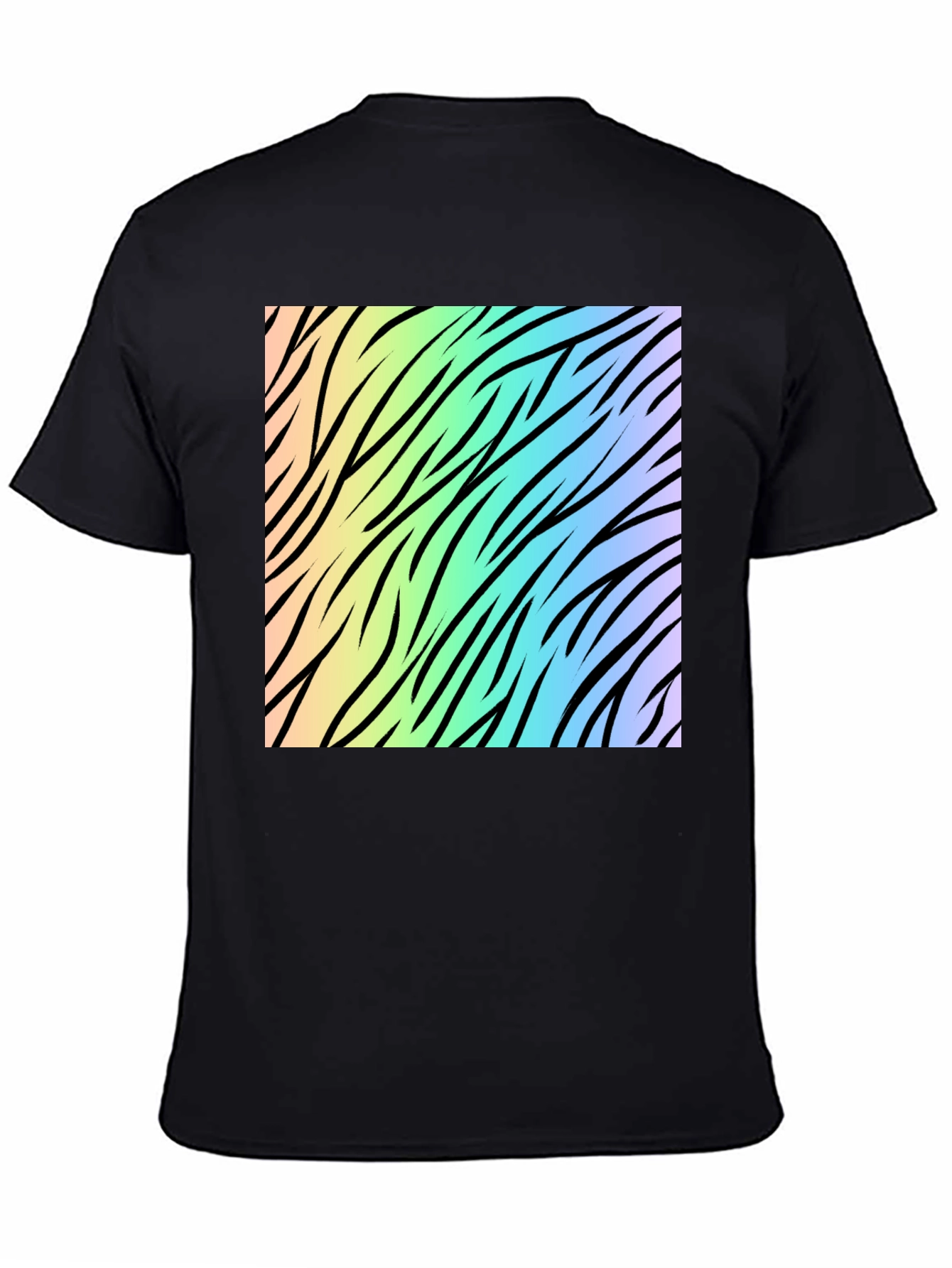 Rainbow Zebra Print Tee - Cool Graphic T-Shirt