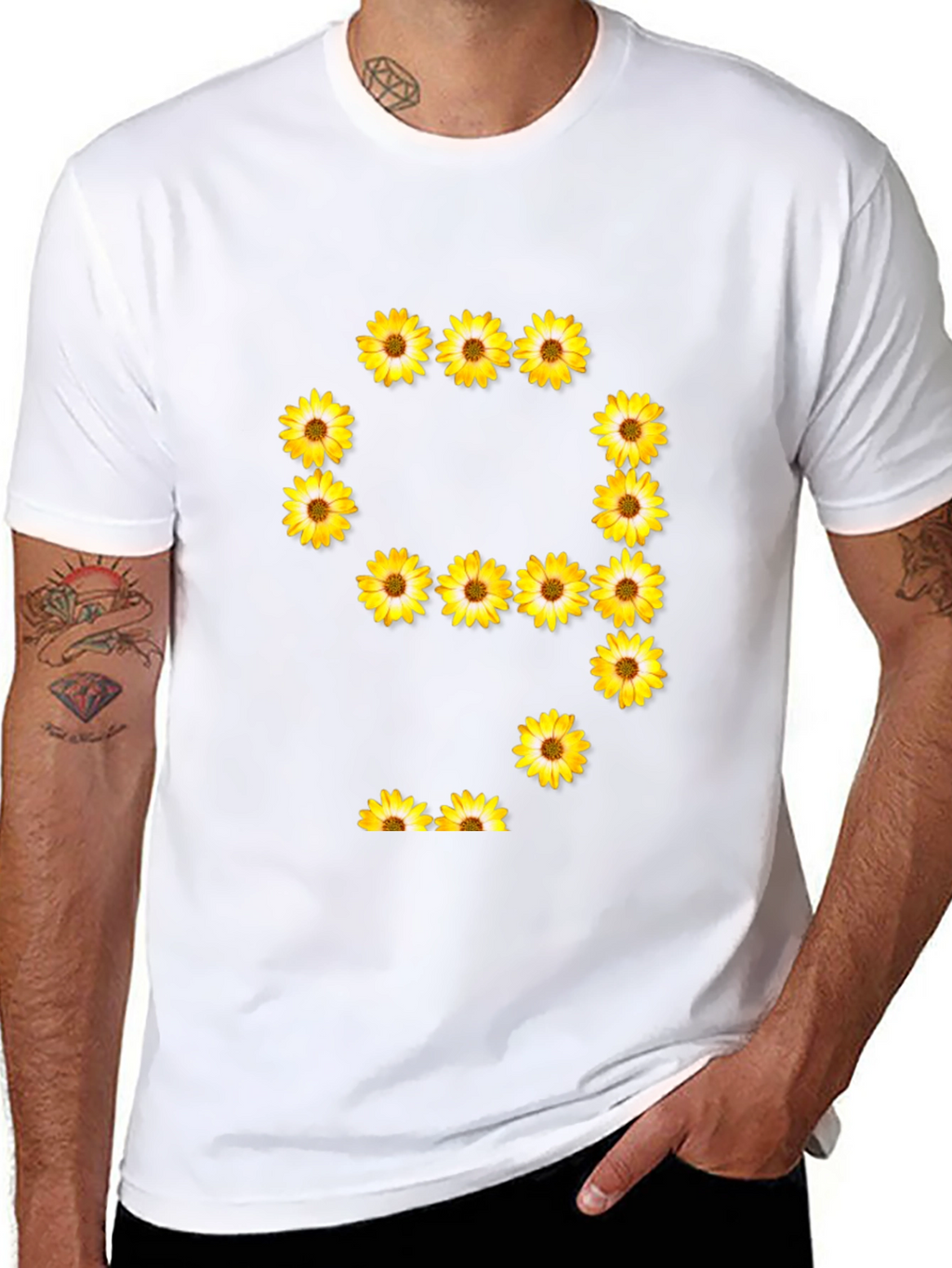 Sunflower Number 9 Graphic Black T-Shirt