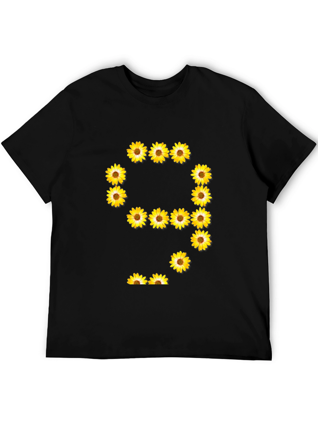 Sunflower Number 9 Graphic Black T-Shirt