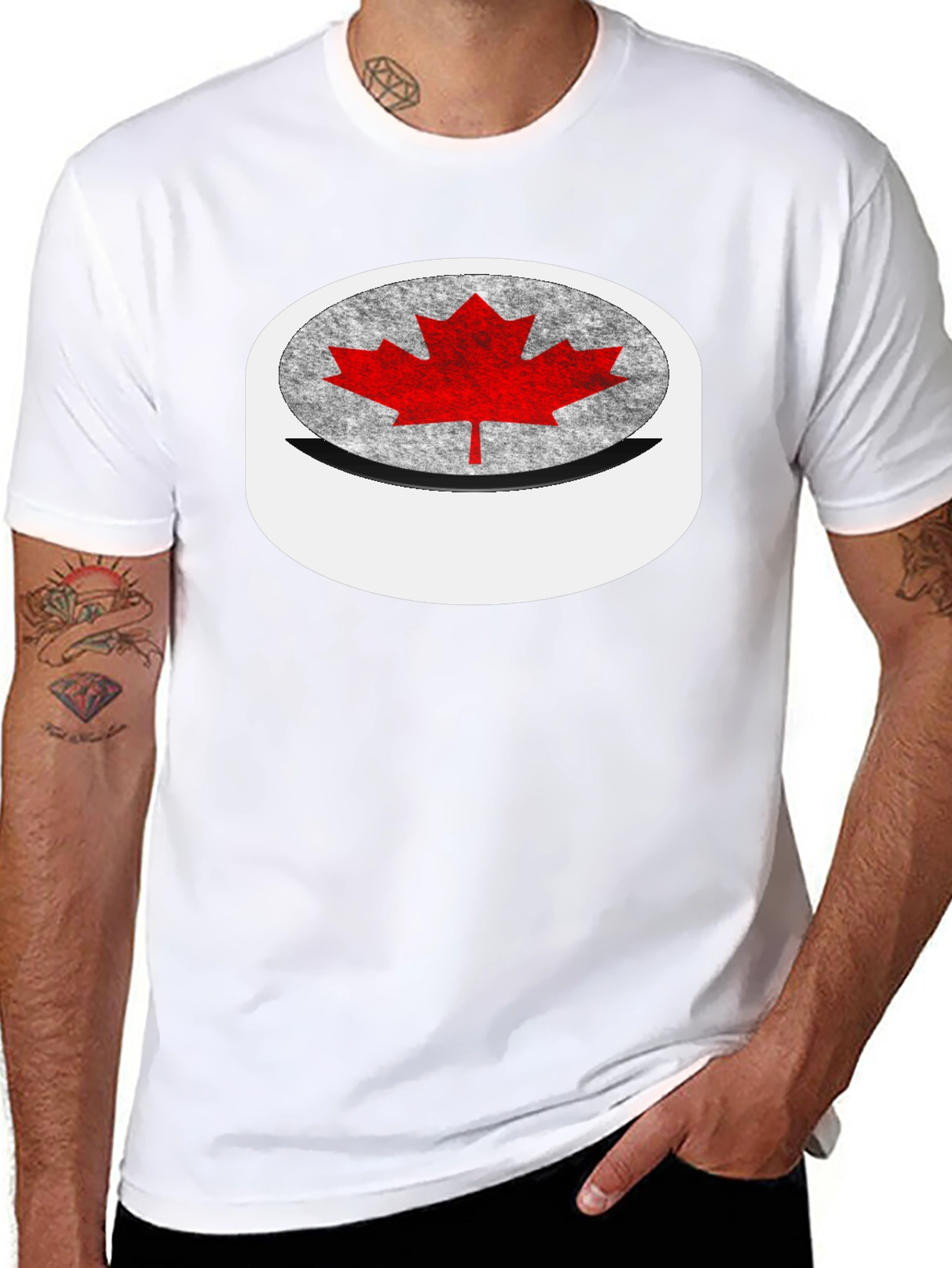 Canadian Maple Leaf T-Shirt - Black Tee