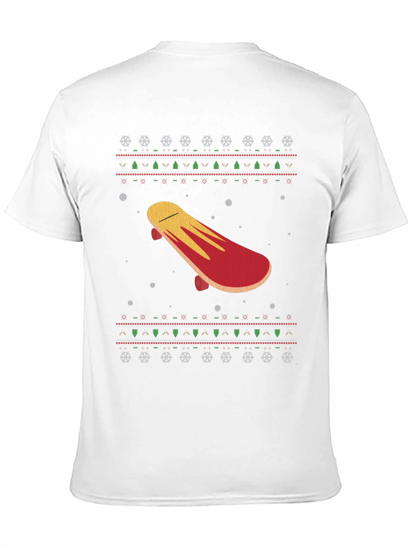 Skateboard Christmas Pattern T-Shirt