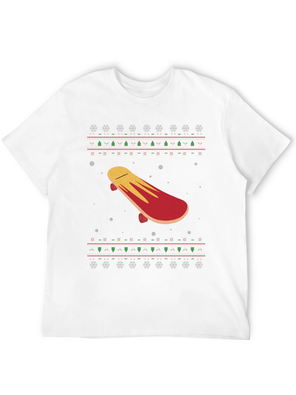 Skateboard Christmas Pattern T-Shirt