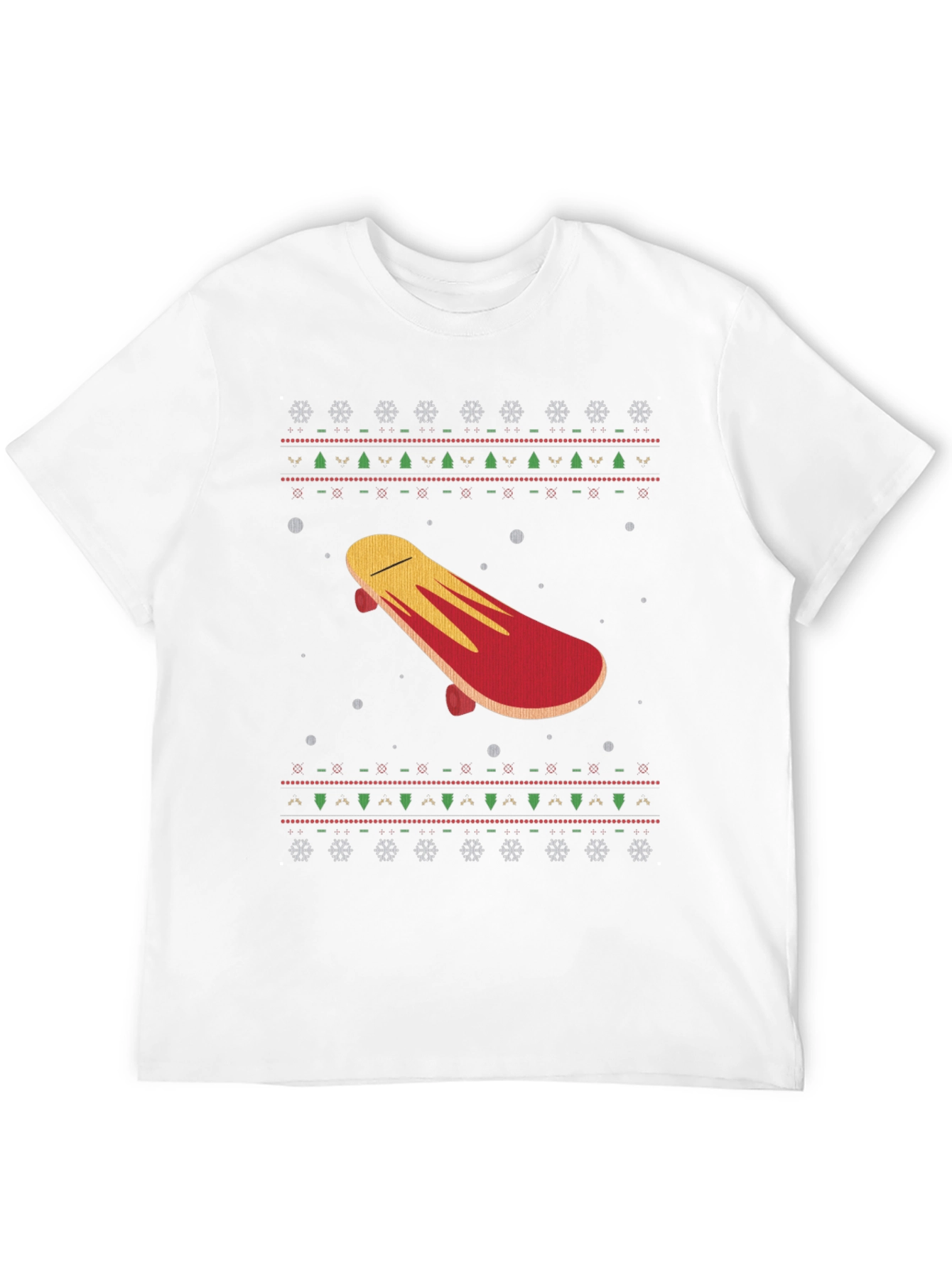 Skateboard Christmas Pattern T-Shirt