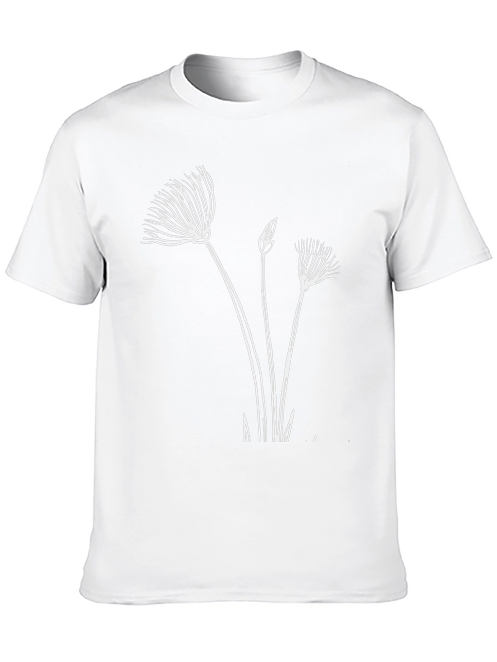 Black T-Shirt with Botanical Graphic