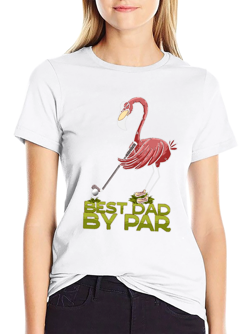 Best Dad By Par Flamingo Golf T-Shirt