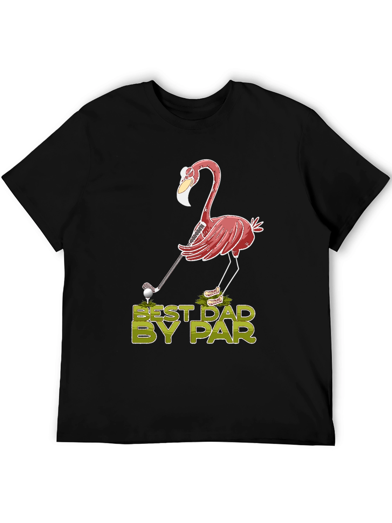 Best Dad By Par Flamingo Golf T-Shirt