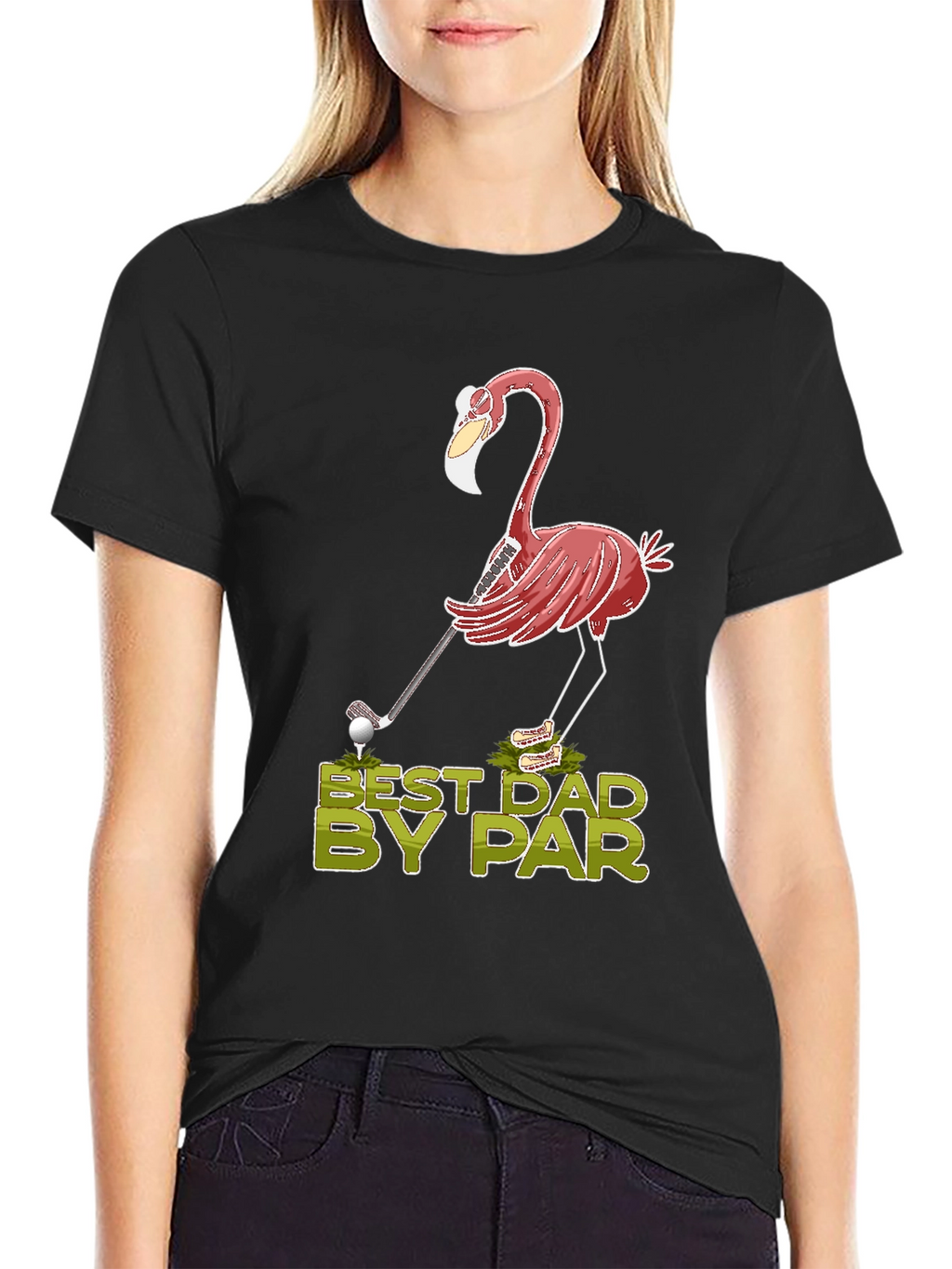 Best Dad By Par Flamingo Golf T-Shirt