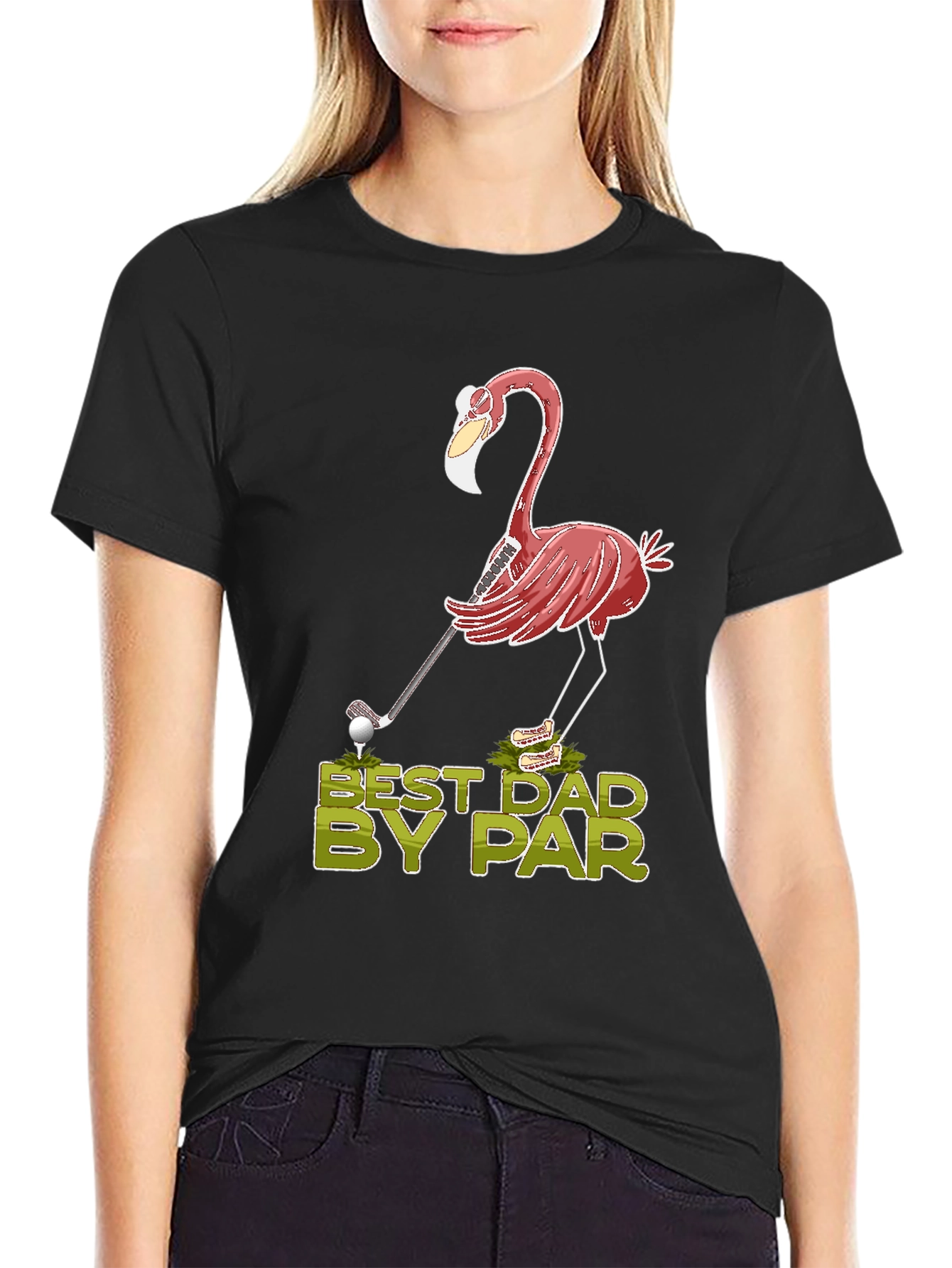 Best Dad By Par Flamingo Golf T-Shirt