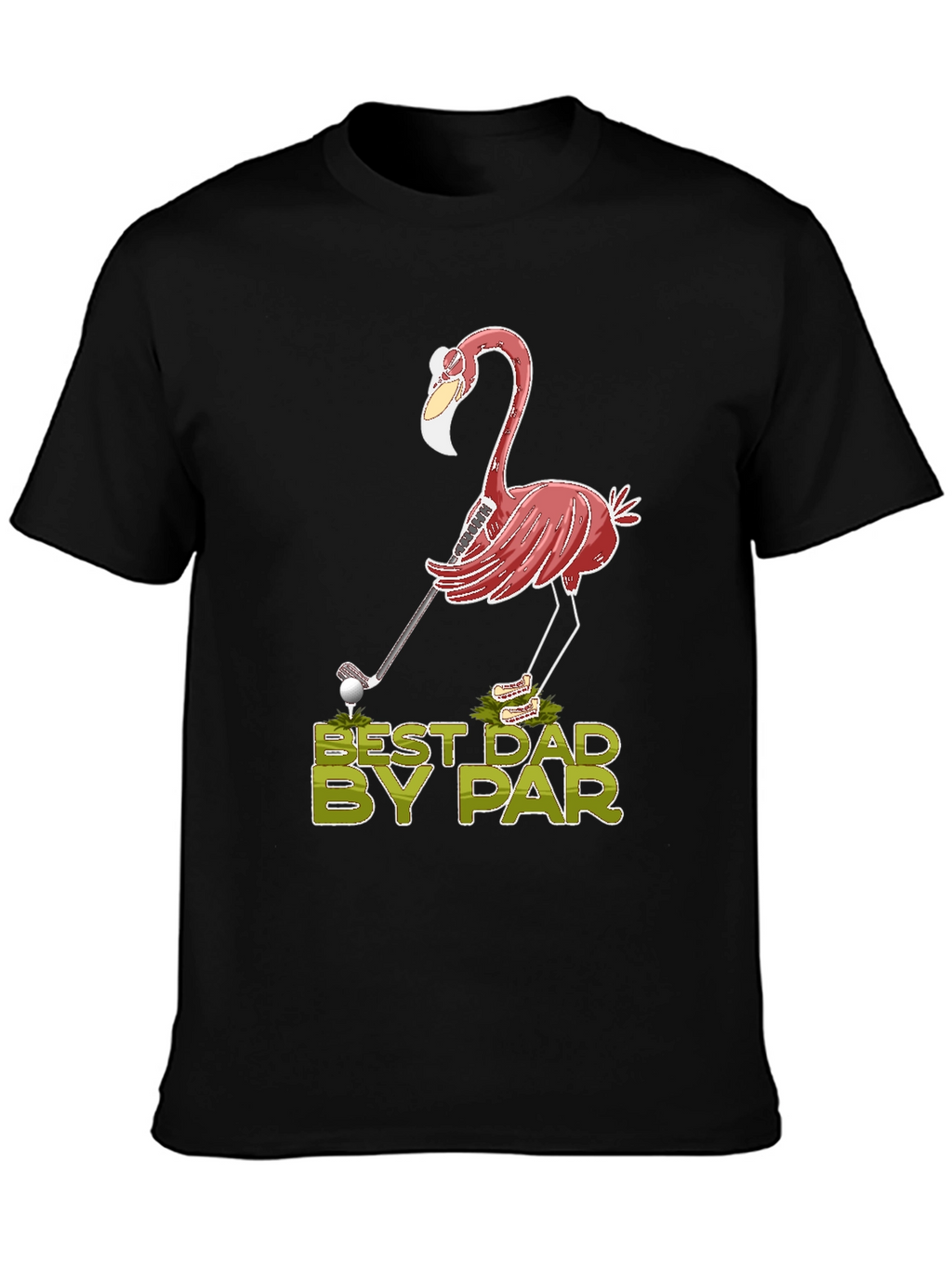 Best Dad By Par Flamingo Golf T-Shirt
