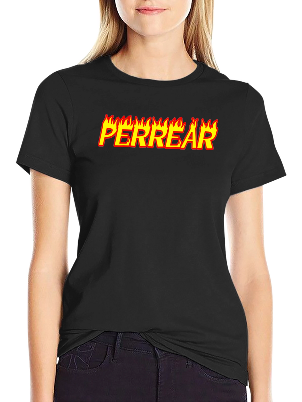 Perrear Flame Graphic T-Shirt - Black