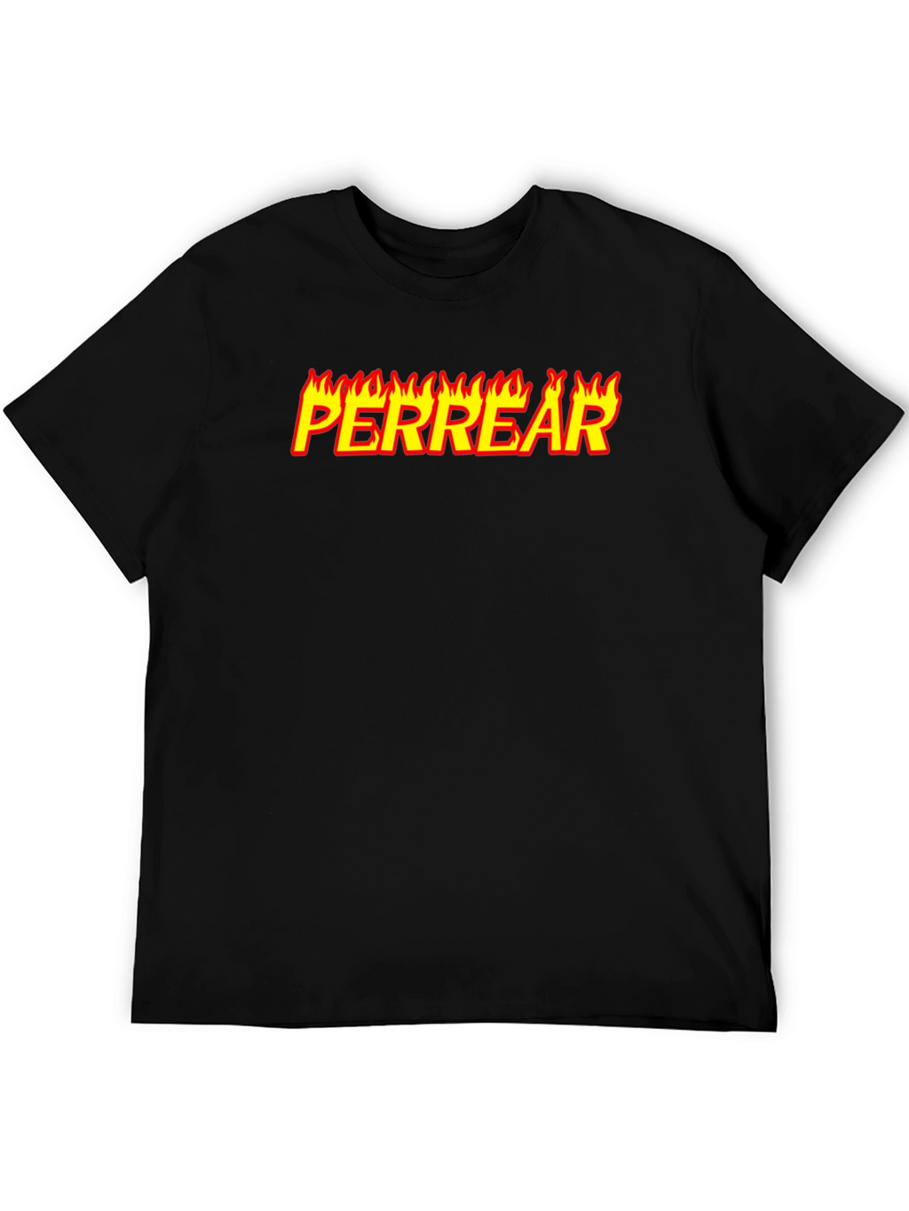 Perrear Flame Graphic T-Shirt - Black