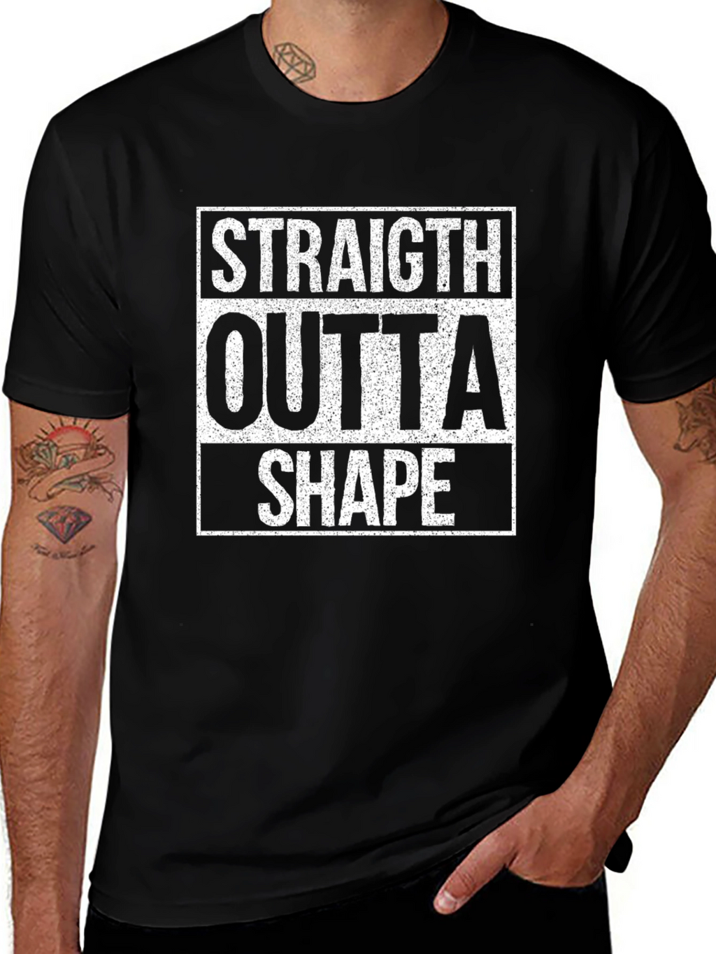 Straight Outta Shape Black T-Shirt