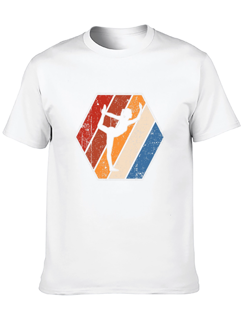 Yoga Retro T-Shirt Hexagon Design Black