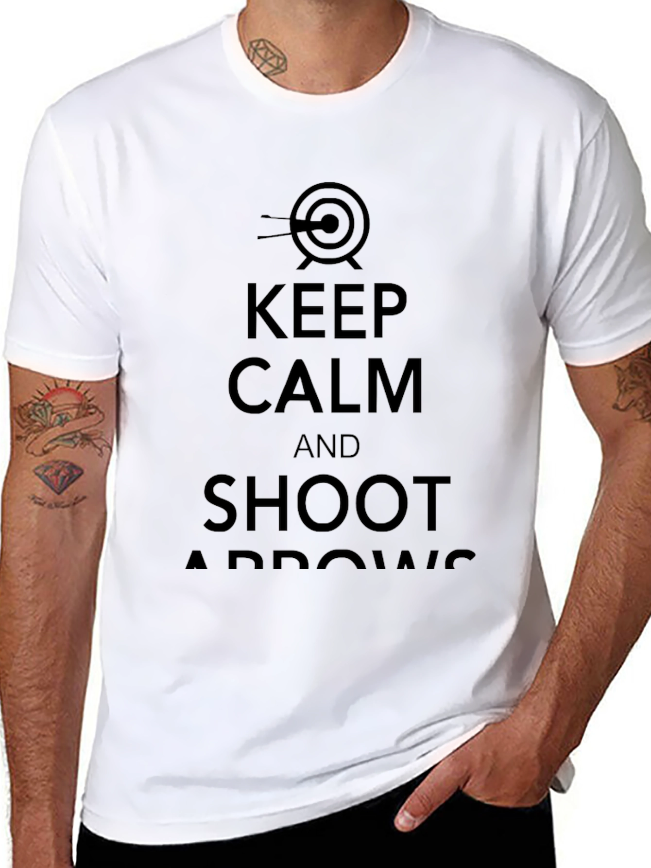 Keep Calm and Shoot Arrows Black T-Shirt