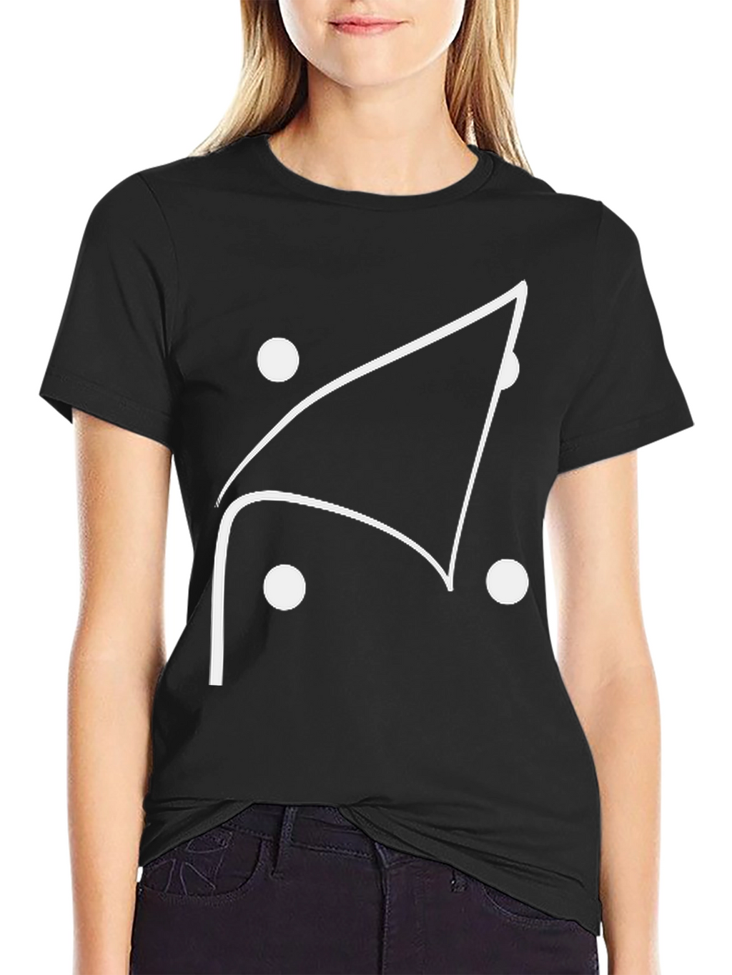 Abstract Graphic Tee - Black Cotton Blend