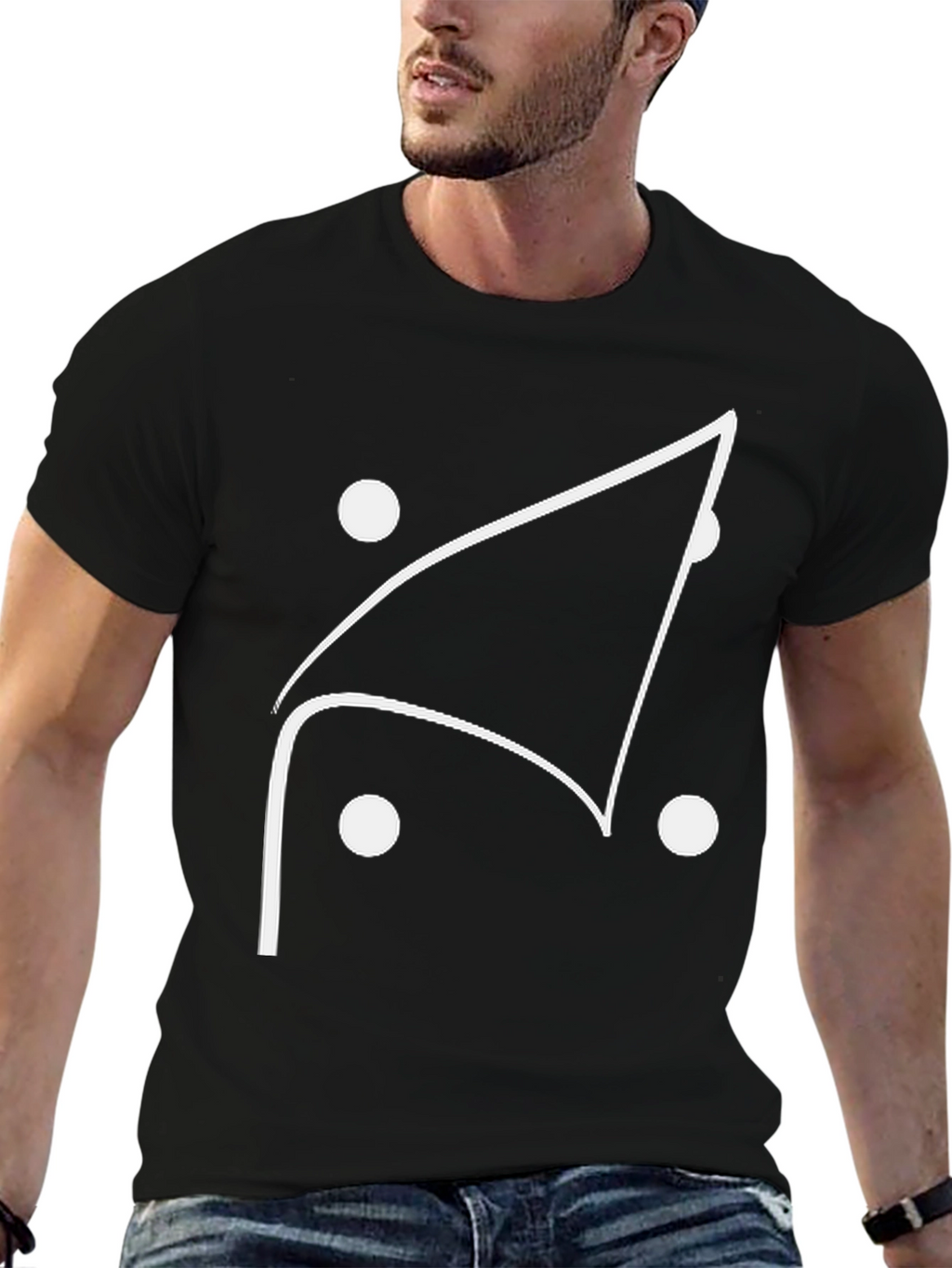Abstract Graphic Tee - Black Cotton Blend